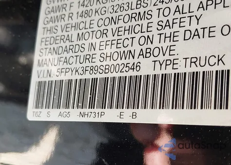 2025 Honda Ridgeline Black Edition from USA, damaged, VIN 5FPYK3F89SB002546